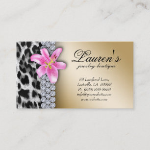 Fleur de lis de carte de visite de léopard de