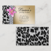 Fleur de lis de carte de visite de léopard de (Devant / Derrière)