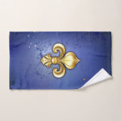 Fleur de lis dorée sur fond bleu (Serviette à main)