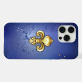 Fleur de lis dorée sur fond bleu (Verso Horizontal)
