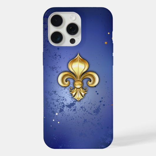 Fleur de lis dorée sur fond bleu (Verso)