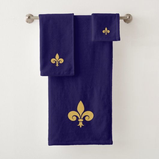 Fleur de Lis dorée sur fond bleu marine (En situation)