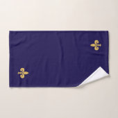 Fleur de Lis dorée sur fond bleu marine (Serviette à main)