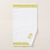 Fleur de lis dorée, trois bandes sur fond blanc (Serviette à main)