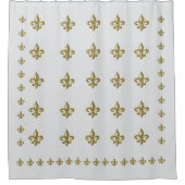 Fleur de Lis Douche Rideau Birch Gris Or (Devant)