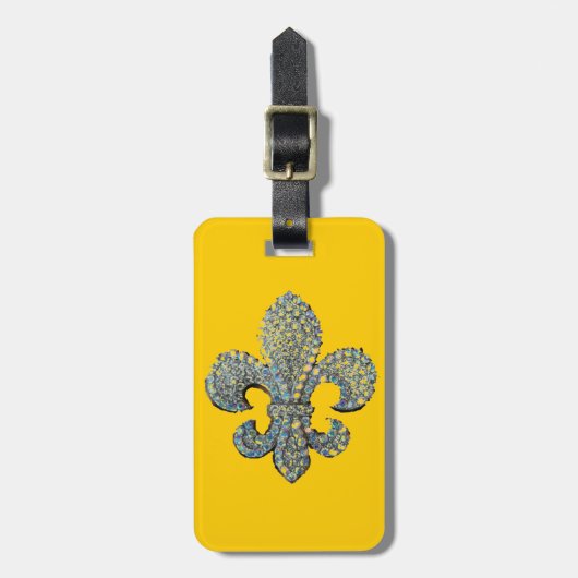 Fleur de Lis-druk Bagagelabel (Voorkant verticaal)