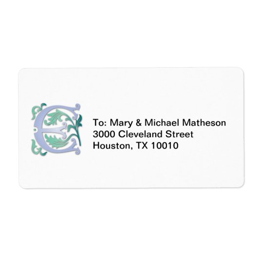 Fleur-de-lis E Monogram Etiket (Voorkant)