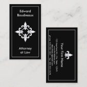Fleur de Lis Ebony Visitekaartjes (Voorkant / Achterkant)