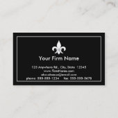 Fleur de Lis Ebony Visitekaartjes (Achterkant)