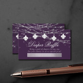 Fleur de Lis Eggplant Lights | Moody Diaper Raffle Informatiekaartje