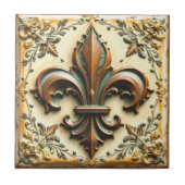 Fleur de Lis Elegance Keramische Tegel Tegeltje (Voorkant)