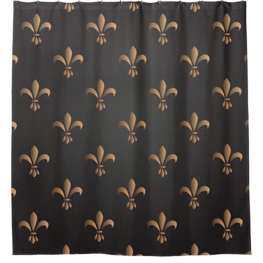 Fleur de lis, , elegant, chic.classy,patroon, douchegordijn (Voorkant)