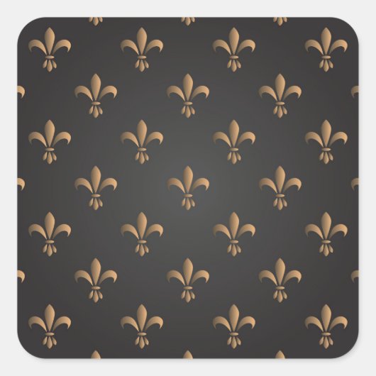 Fleur de lis, , elegant, chic.classy, patroon vierkante sticker (Voorkant)