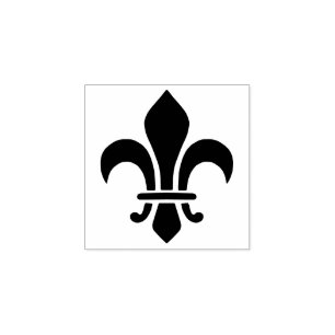 Fleur de Lis Elegant French Lily Symbol Rubberstempel