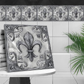 Fleur-de-Lis Elegant marmer Tegeltje