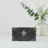 Fleur de lis en argent carte de visite 2 (Debout devant)