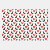 Fleur de Lis en Holly Kerstmis Inpakpapier Vel (Voorkant 2)