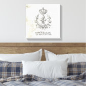 Fleur de Lis en kroon gestrekt canvas (Insitu (Slaapkamer))