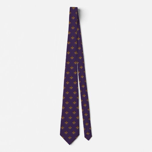 Fleur de lis en prune Cravate Zazzle (Devant)