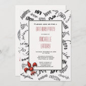 Fleur de lis Expressions Anniversaire Invitation (Devant / Derrière)