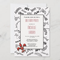 Fleur de lis Expressions Anniversaire Invitation