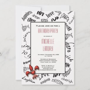 Fleur de lis Expressions Anniversaire Invitation