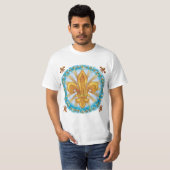 Fleur De Lis Family Crest Achternaam T-shirt (Voorkant volledig)