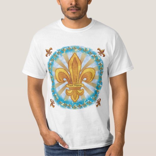 Fleur De Lis Family Crest Achternaam T-shirt (Voorkant)