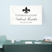 Fleur de Lis Fête de Mariage Bannière Personnalisé (Salon professionnel)