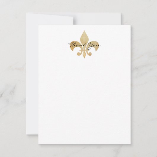 Fleur de Lis Flat - Hartelijk dank Bedankkaart (Voorkant)