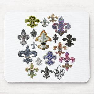Fleur De Lis Flor New Orleans Jewel Sparkle Muismat