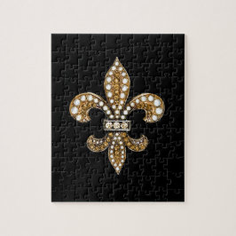 Fleur De Lis Flor New Orleans past goud aan Legpuzzel