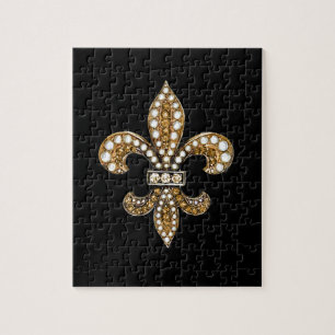 Fleur De Lis Flor New Orleans past goud aan Legpuzzel