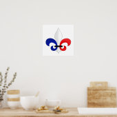 Fleur de lis France vlagkleuren Poster (Keuken)