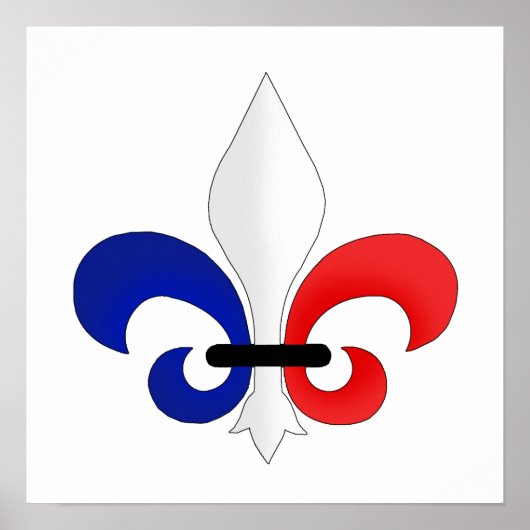 Fleur de lis France vlagkleuren Poster (Voorkant)