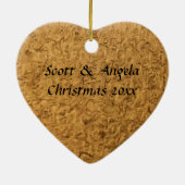 Fleur de Lis | Gepersonaliseerd kerstfeest Keramisch Ornament (Achterkant)