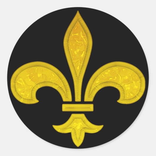 Fleur de Lis geslepen glas Ronde Sticker (Voorkant)