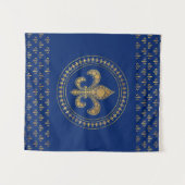 Fleur-de-lis - Gold en Royal Blue Wandkleed (Voorkant (horizontaal))