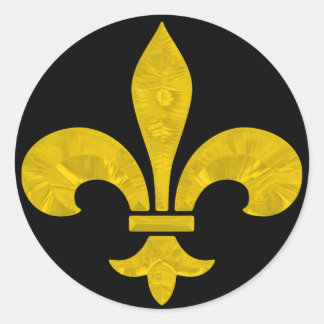 Fleur De Lis Gold Leaf Cut Ronde Sticker