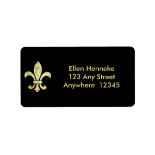 Fleur De Lis Gold Leaf Etiket