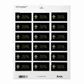 Fleur De Lis Gold Leaf Etiket (Full Sheet)