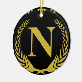 Fleur De Lis Gold, Letter of Number Keramisch Ornament (Links)