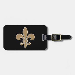 Fleur DE Lis Gold met Wit en Zwart Overzicht Bagagelabel