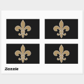 Fleur de Lis Gold met witte en zwarte omtrek Rechthoekige Sticker (Vel)