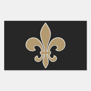 Fleur de Lis Gold met witte en zwarte omtrek Rechthoekige Sticker