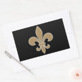 Fleur de Lis Gold met witte en zwarte omtrek Rechthoekige Sticker (Envelop)