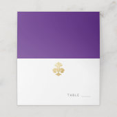 Fleur de Lis Gold Paarse Damask (Buitenkant ongevouwen)