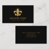 Fleur-de-lis Golden Embossed Visitekaartje (Voorkant / Achterkant)