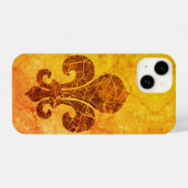Fleur De Lis Golden iPhone 14 Hoesje iPhone Hoesje (Achterkant horizontaal)