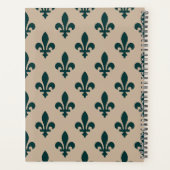 Fleur de Lis, Green on Beige, Royal, Your Name Planner (Achterkant)